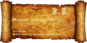 Muzsai Beriszló névjegykártya